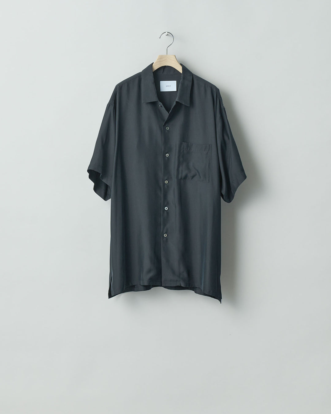 ssstein stein(シュタイン)の24SSコレクション 公式通販サイトsession福岡セレクトショップOVERSIZED CUPRO OPEN COLLAR SS SHIRTのBLACK