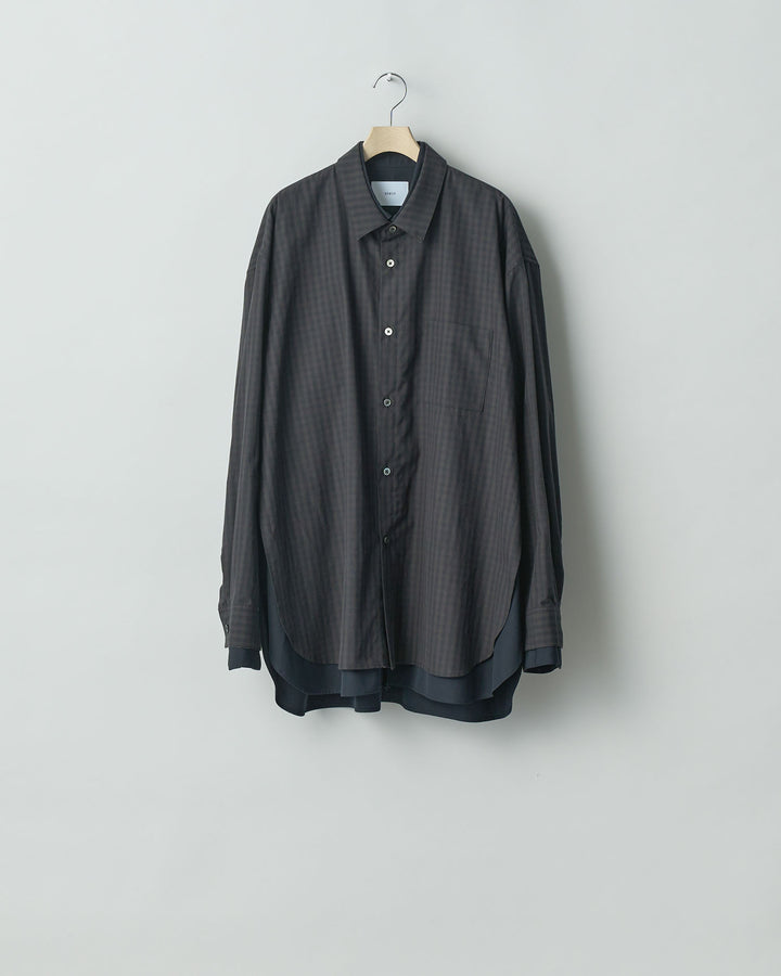 stein(シュタイン)の24SSコレクションOVERSIZED LAYERED SHIRTのGINGHAM(CHARCOAL)