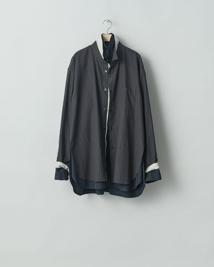 stein(シュタイン)の24SSコレクションOVERSIZED LAYERED SHIRTのGINGHAM(CHARCOAL)