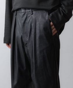 VEIN 】SYNTHETIC LEATHER 1TUCK TROUSERS - BLACK | 公式通販サイト