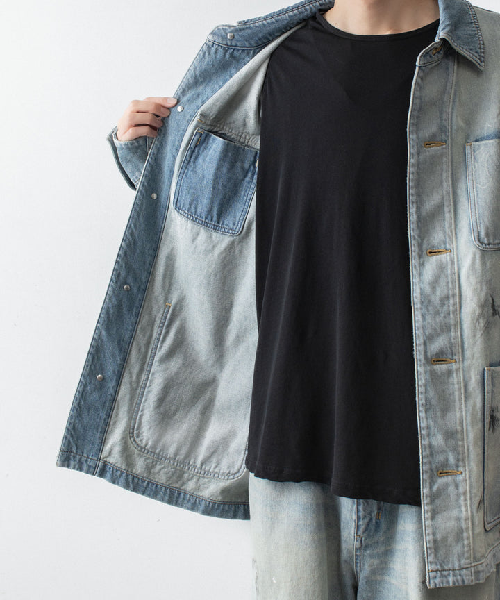 VEIN ヴェインの11OZ DENIM COVERALL JKT - L.NAVYの公式通販サイトsession福岡セレクトショップ