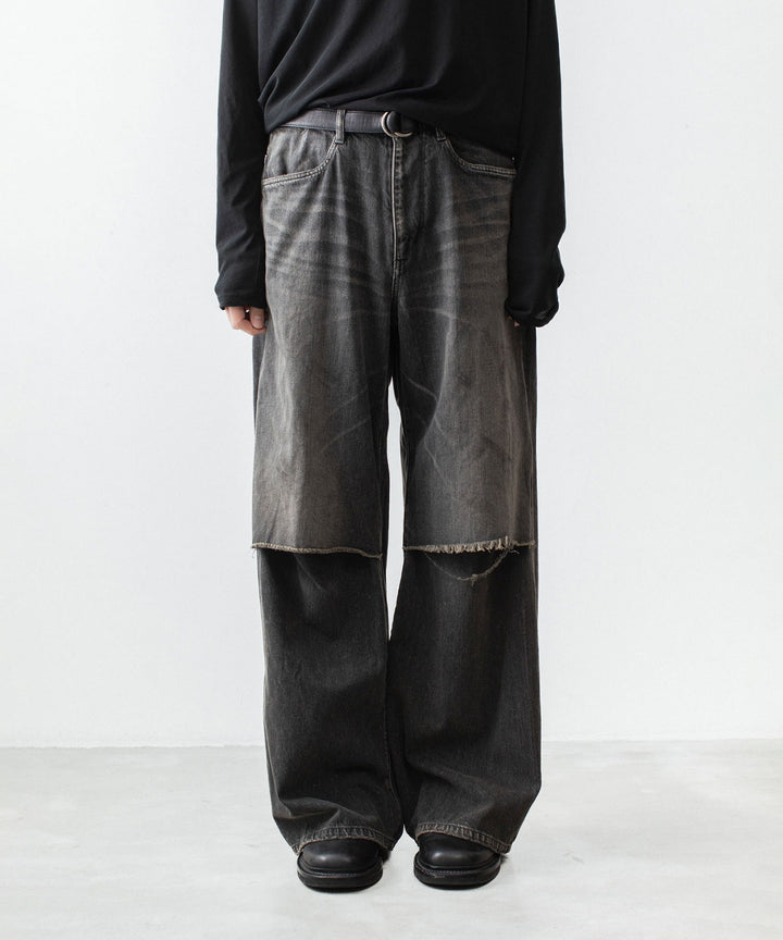 VEIN ヴェインの11OZ DENIM CUT OFF BAGGY JEANS - BLACKの公式通販サイトsession福岡セレクトショップ
