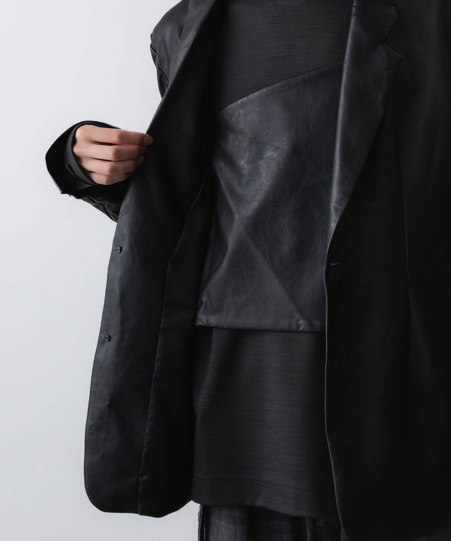 VEIN ヴェインのSYNTHETIC LEATHER 2B JKT - BLACK の公式通販サイトsession福岡セレクトショップ