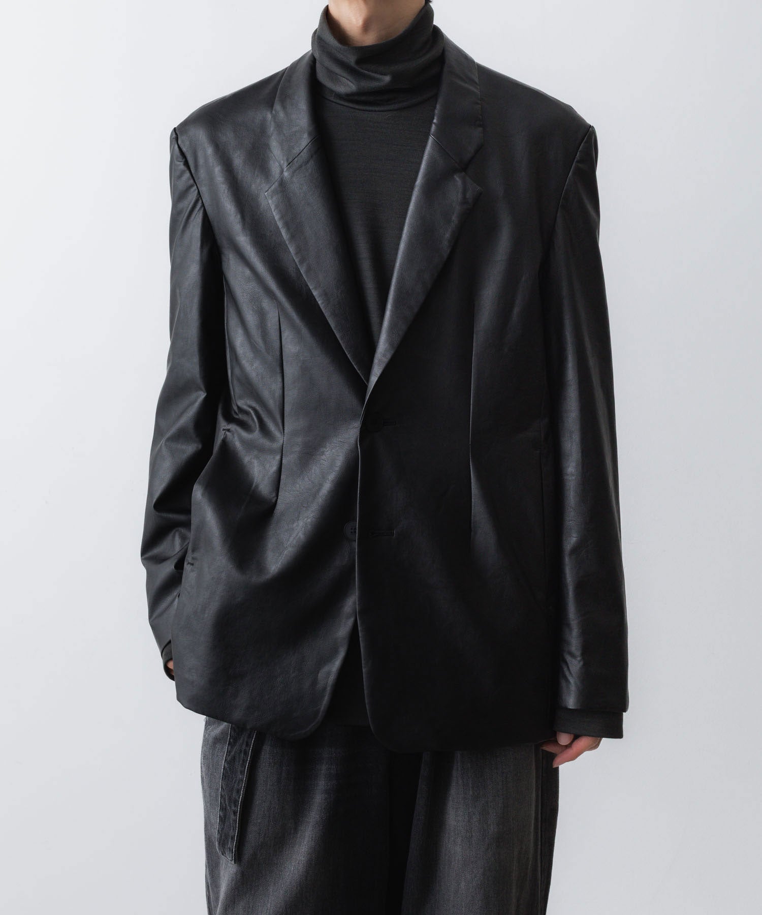 VEIN ヴェインのSYNTHETIC LEATHER 2B JKT - BLACK の公式通販サイトsession福岡セレクトショップ