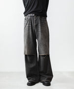 画像をギャラリービューアに読み込む, VEIN ヴェインの11OZ DENIM CUT OFF BAGGY JEANS - BLACKの公式通販サイトsession福岡セレクトショップ
