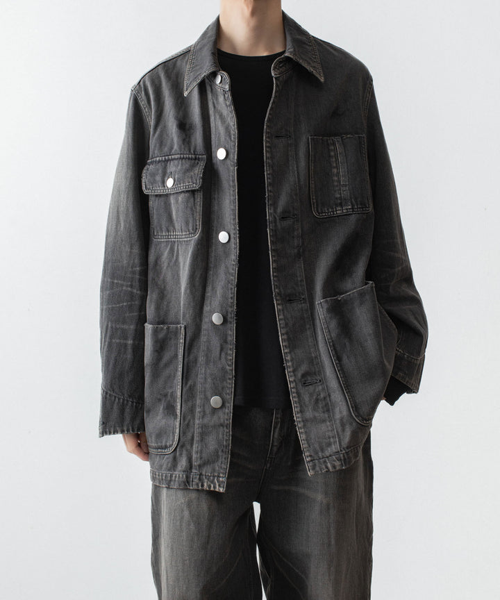 VEIN ヴェインの11OZ DENIM COVERALL JKT - BLACKの公式通販サイトsession福岡セレクトショップ