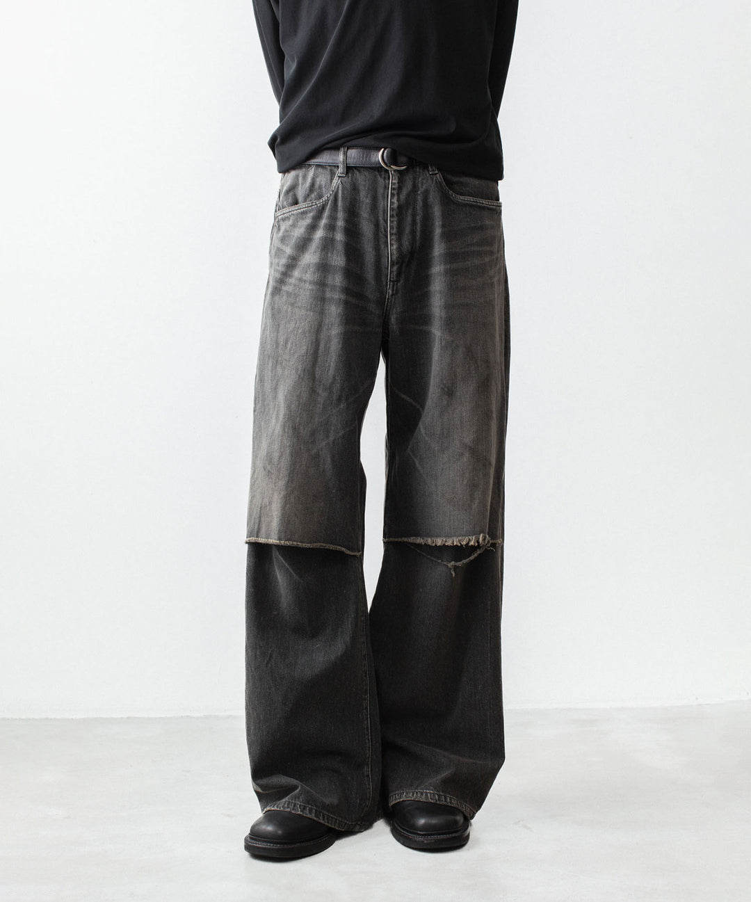 VEIN ヴェインの11OZ DENIM CUT OFF BAGGY JEANS - BLACKの公式通販サイトsession福岡セレクトショップ