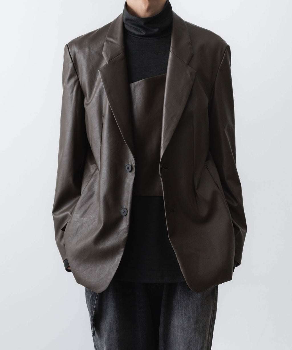 VEIN ヴェインのSYNTHETIC LEATHER 2B JKT - BROWNの公式通販サイトsession福岡セレクトショップ