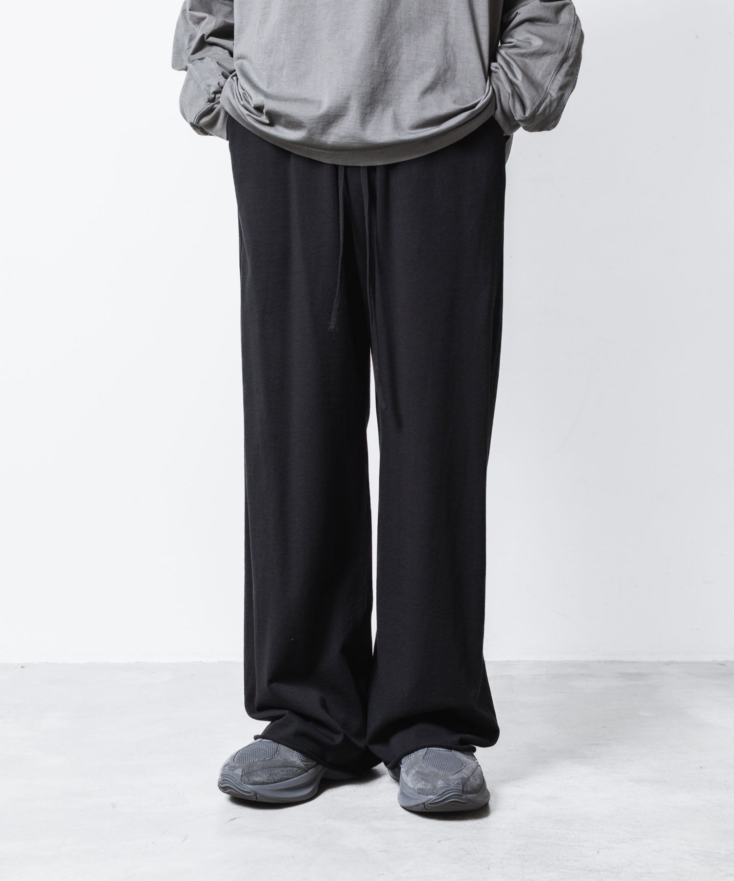 VEIN ヴェインのFINE TERRY EASY WIDE TROUSERS - BLACKの公式通販サイトsession福岡セレクトショップ