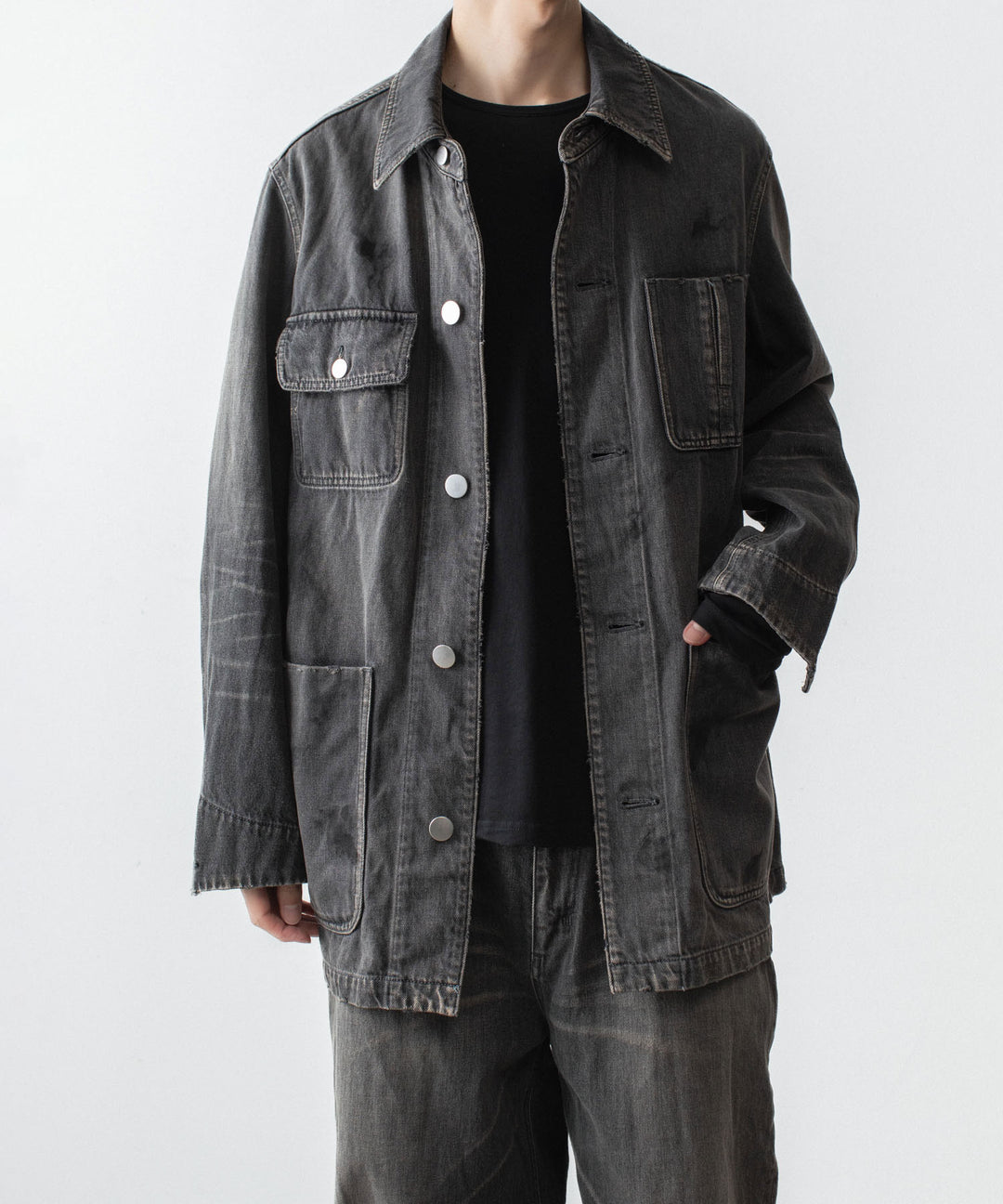 VEIN ヴェインの11OZ DENIM COVERALL JKT - BLACKの公式通販サイトsession福岡セレクトショップ