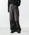 【 VEIN 】11OZ DENIM CUT OFF BAGGY JEANS - BLACK