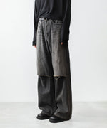 画像をギャラリービューアに読み込む, VEIN ヴェインの11OZ DENIM CUT OFF BAGGY JEANS - BLACKの公式通販サイトsession福岡セレクトショップ
