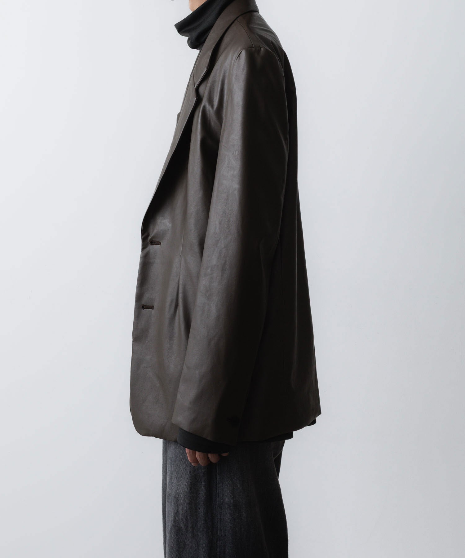 VEIN ヴェインのSYNTHETIC LEATHER 2B JKT - BROWNの公式通販サイトsession福岡セレクトショップ