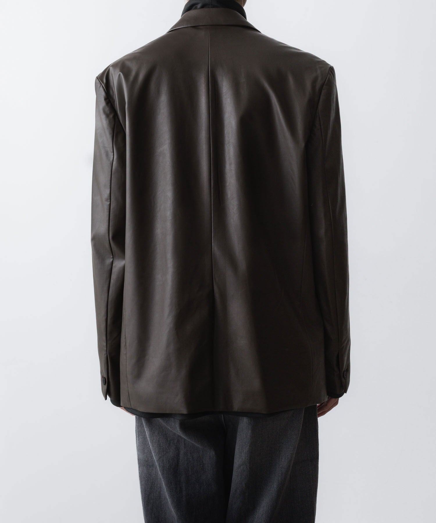 VEIN ヴェインのSYNTHETIC LEATHER 2B JKT - BROWNの公式通販サイトsession福岡セレクトショップ