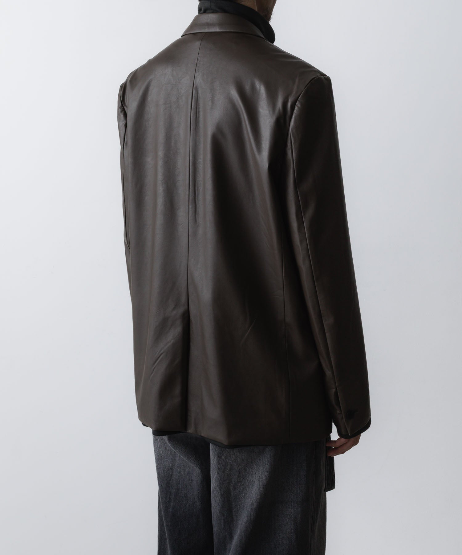 VEIN ヴェインのSYNTHETIC LEATHER 2B JKT - BROWNの公式通販サイトsession福岡セレクトショップ