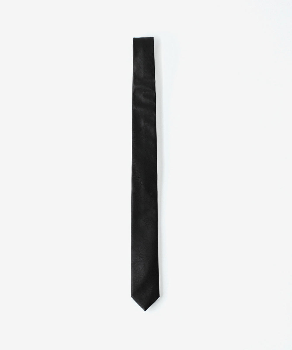 VEIN ヴェインのSYNTHETIC LEATHER NARROW TIE - BLACKの公式通販サイトsession福岡セレクトショップ