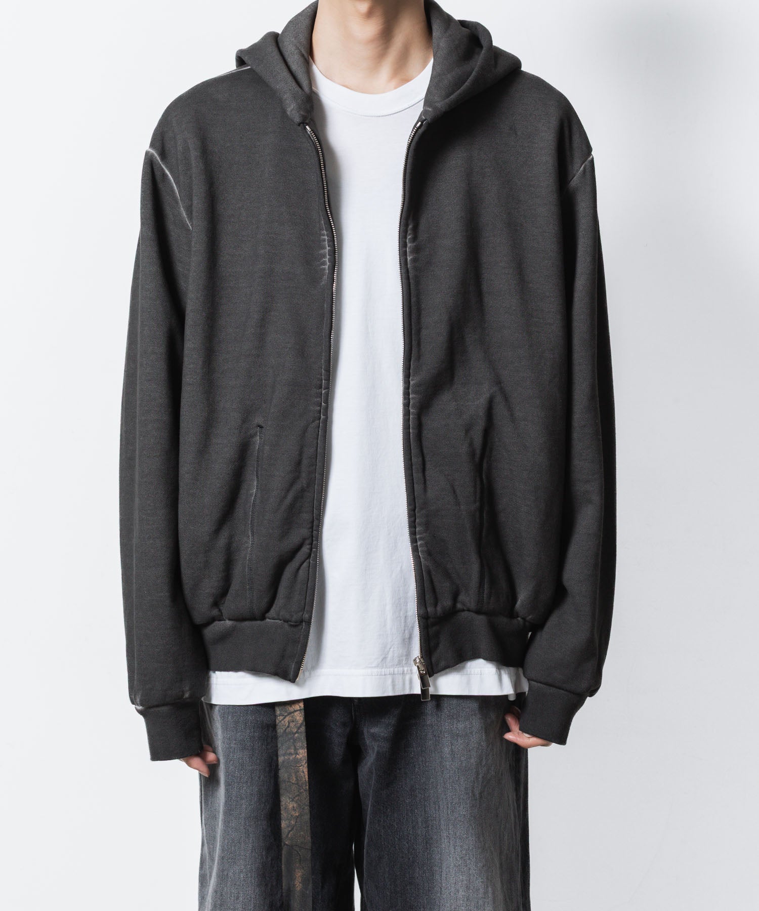 VEIN ヴェインのJUMBERCA TERRY COLD DYED ZIP UP HOODIE - GRAYの公式通販サイトsession福岡セレクトショップ