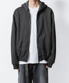 【 VEIN 】JUMBERCA TERRY COLD DYED ZIP UP HOODIE - GRAY