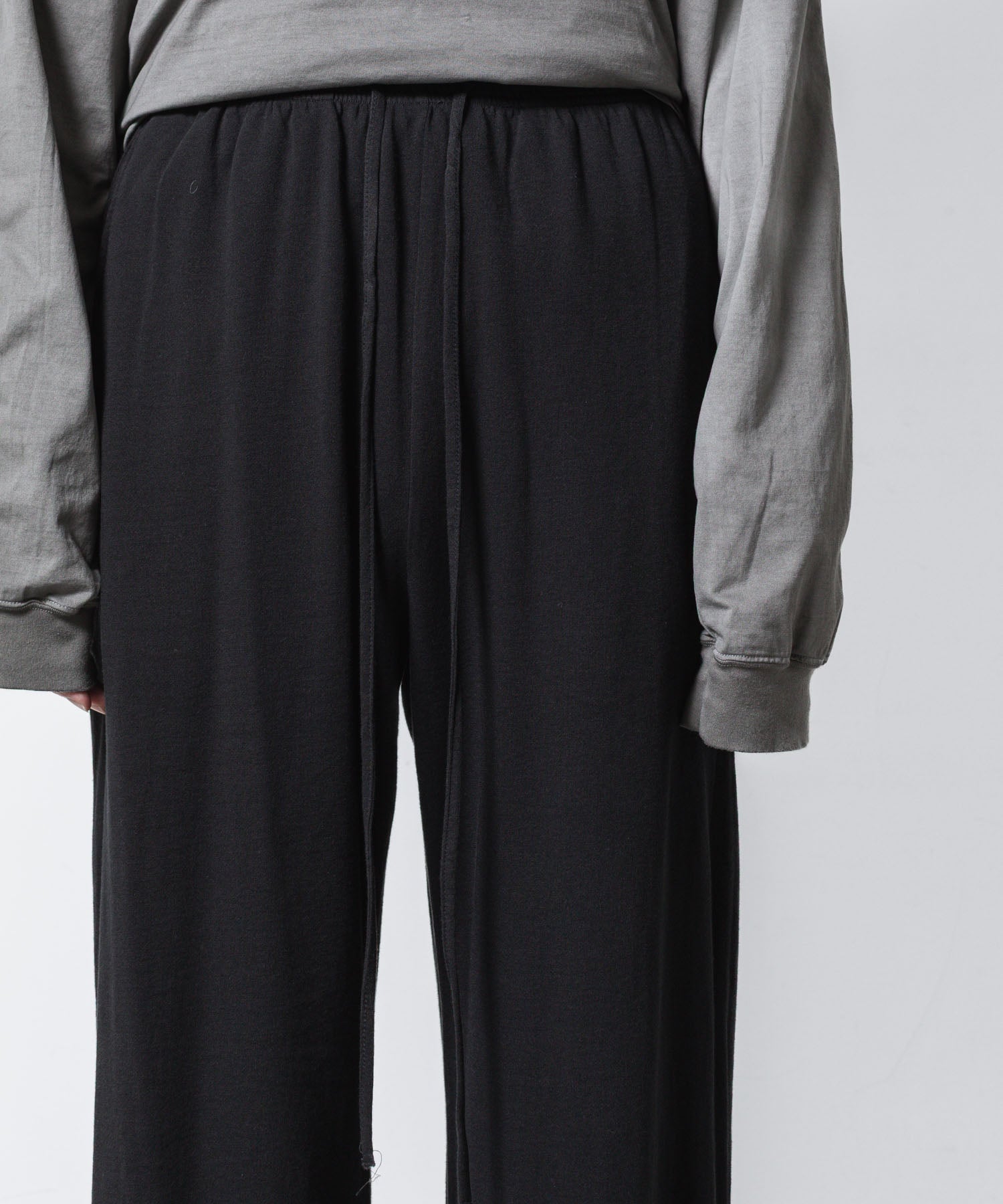 VEIN ヴェインのFINE TERRY EASY WIDE TROUSERS - BLACKの公式通販サイトsession福岡セレクトショップ