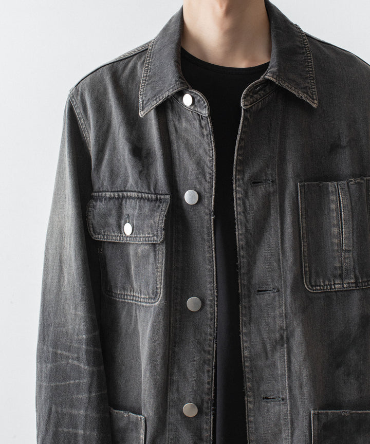 VEIN ヴェインの11OZ DENIM COVERALL JKT - BLACKの公式通販サイトsession福岡セレクトショップ