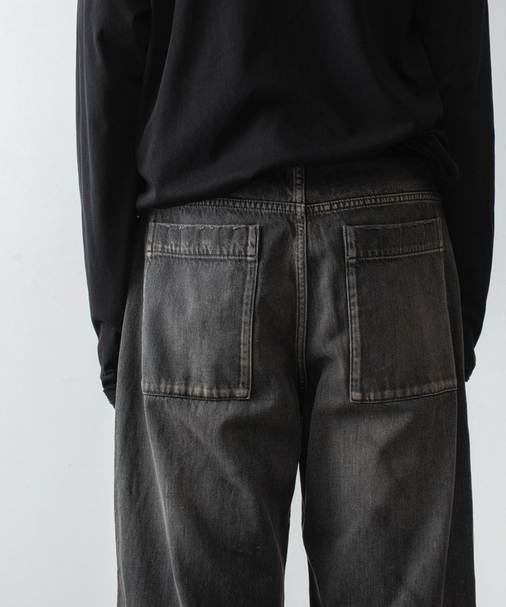 VEIN ヴェインの11OZ DENIM CUT OFF BAGGY JEANS - BLACKの公式通販サイトsession福岡セレクトショップ