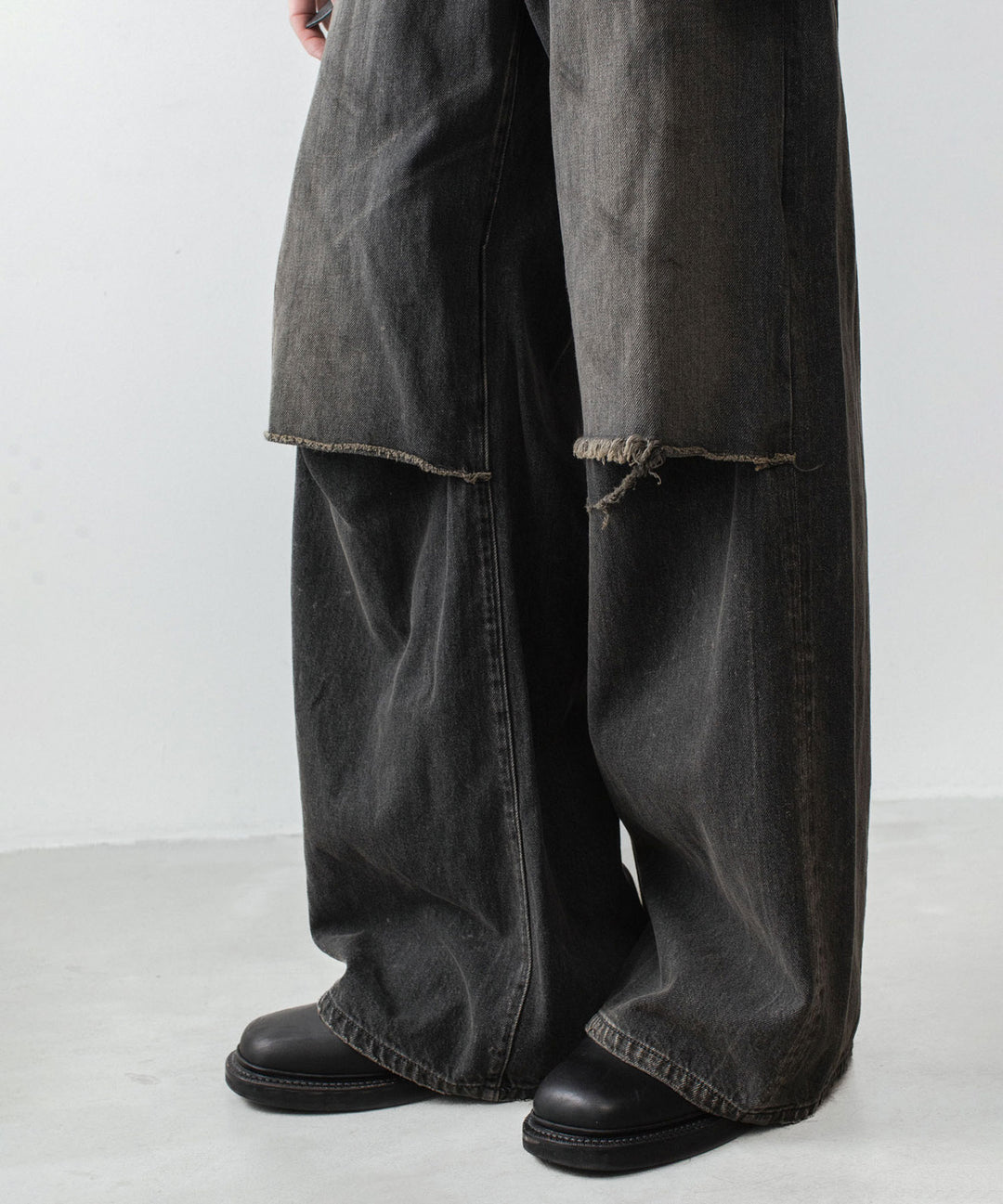 VEIN ヴェインの11OZ DENIM CUT OFF BAGGY JEANS - BLACKの公式通販サイトsession福岡セレクトショップ