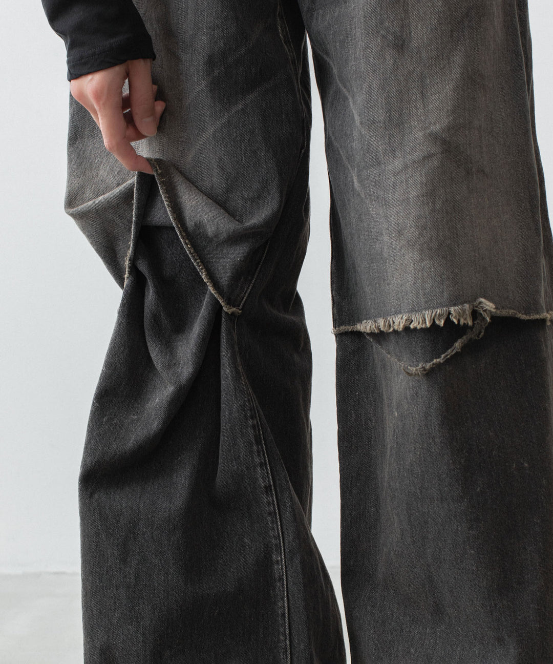 VEIN ヴェインの11OZ DENIM CUT OFF BAGGY JEANS - BLACKの公式通販サイトsession福岡セレクトショップ