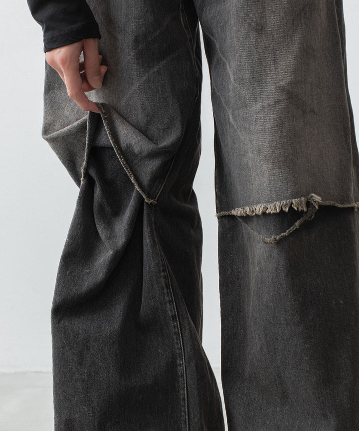 VEIN ヴェインの11OZ DENIM CUT OFF BAGGY JEANS - BLACKの公式通販サイトsession福岡セレクトショップ