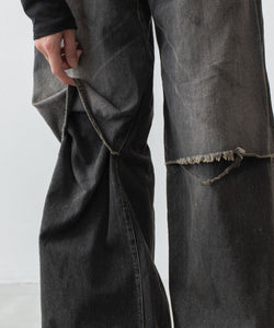 VEIN 】11OZ DENIM CUT OFF BAGGY JEANS - BLACK | 公式通販サイト 