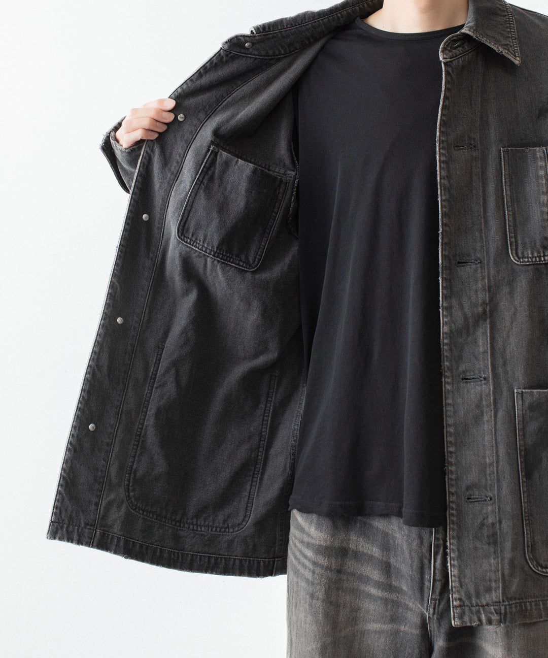 VEIN ヴェインの11OZ DENIM COVERALL JKT - BLACKの公式通販サイトsession福岡セレクトショップ