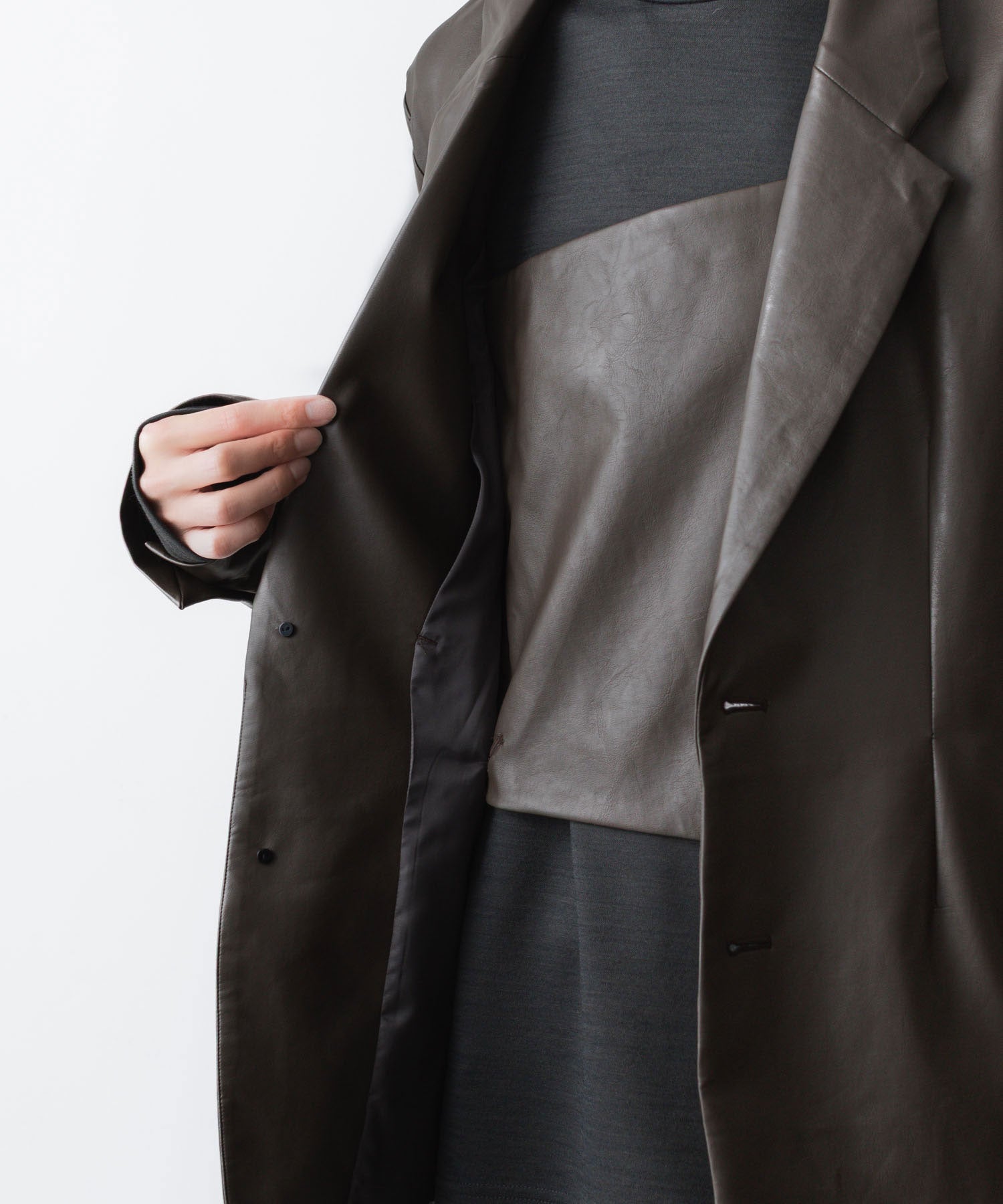 VEIN ヴェインのSYNTHETIC LEATHER 2B JKT - BROWNの公式通販サイトsession福岡セレクトショップ