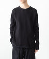 【 VEIN 】30//2 WAFFLE RAGLAN L/S TEE - BLACK