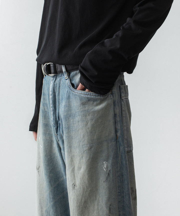 VEIN ヴェインの11OZ DENIM CUT OFF BAGGY JEANS - L.NAVYの公式通販サイトsession福岡セレクトショップ