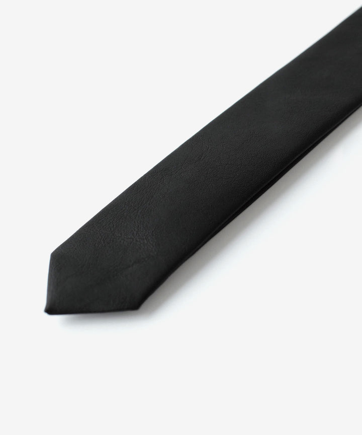 VEIN ヴェインのSYNTHETIC LEATHER NARROW TIE - BLACKの公式通販サイトsession福岡セレクトショップ