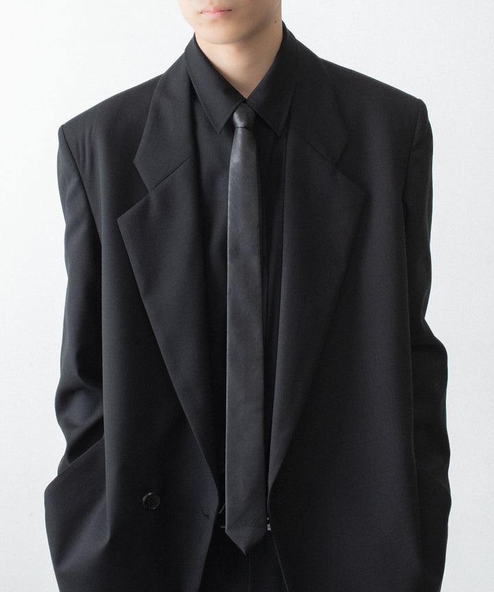 VEIN ヴェインのSYNTHETIC LEATHER NARROW TIE - BLACKの公式通販サイトsession福岡セレクトショップ