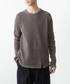 【 VEIN 】30//2 WAFFLE RAGLAN L/S TEE - KHAKI GRAY