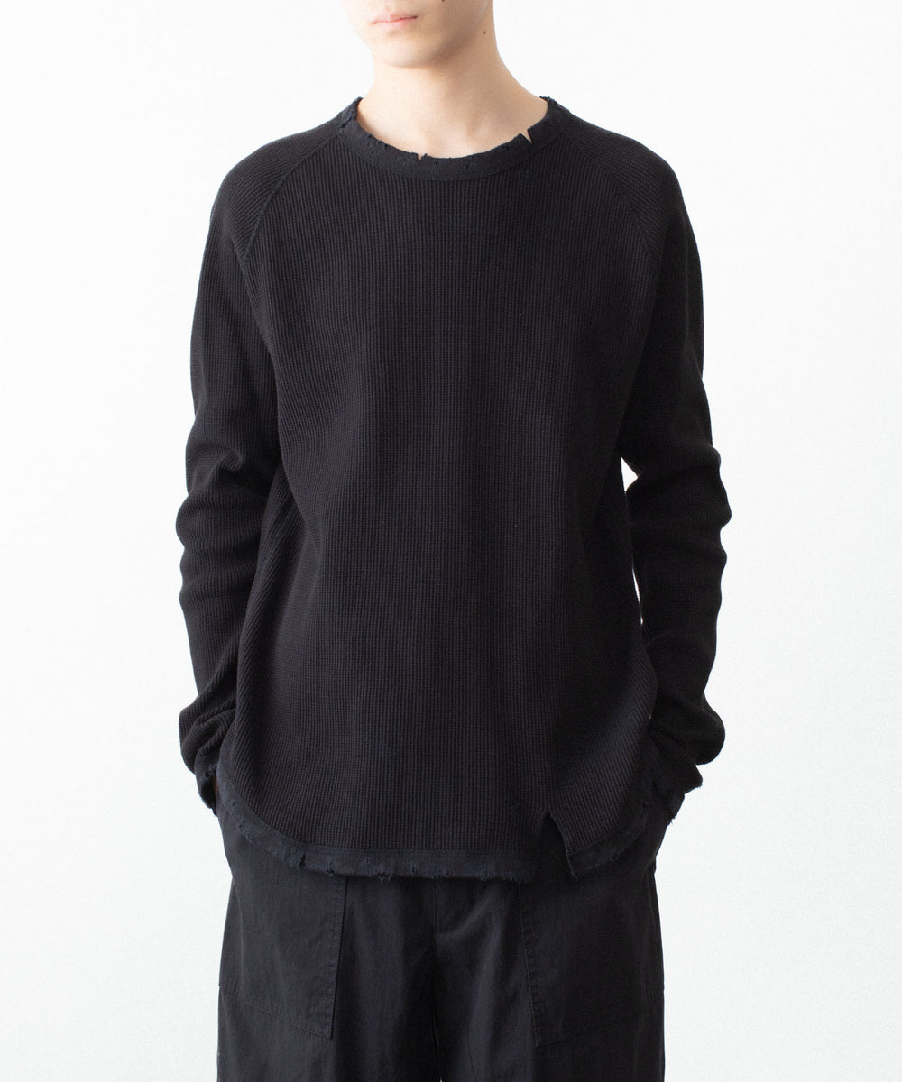 VEIN ヴェインの30//2 WAFFLE RAGLAN L/S TEE - BLACKの公式通販サイトsession福岡セレクトショップ