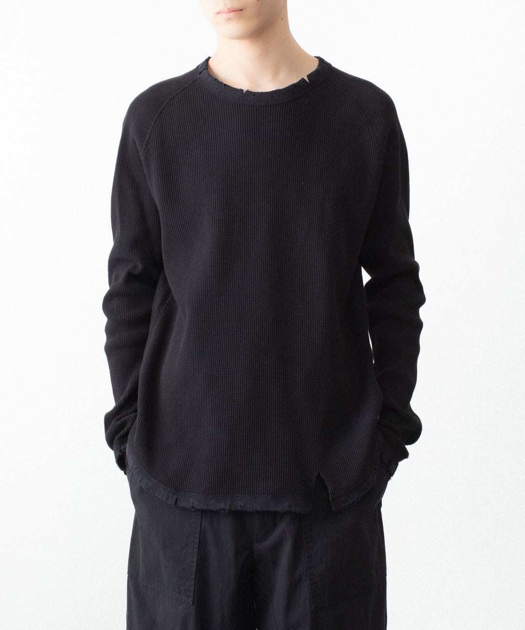 VEIN ヴェインの30//2 WAFFLE RAGLAN L/S TEE - BLACKの公式通販サイトsession福岡セレクトショップ