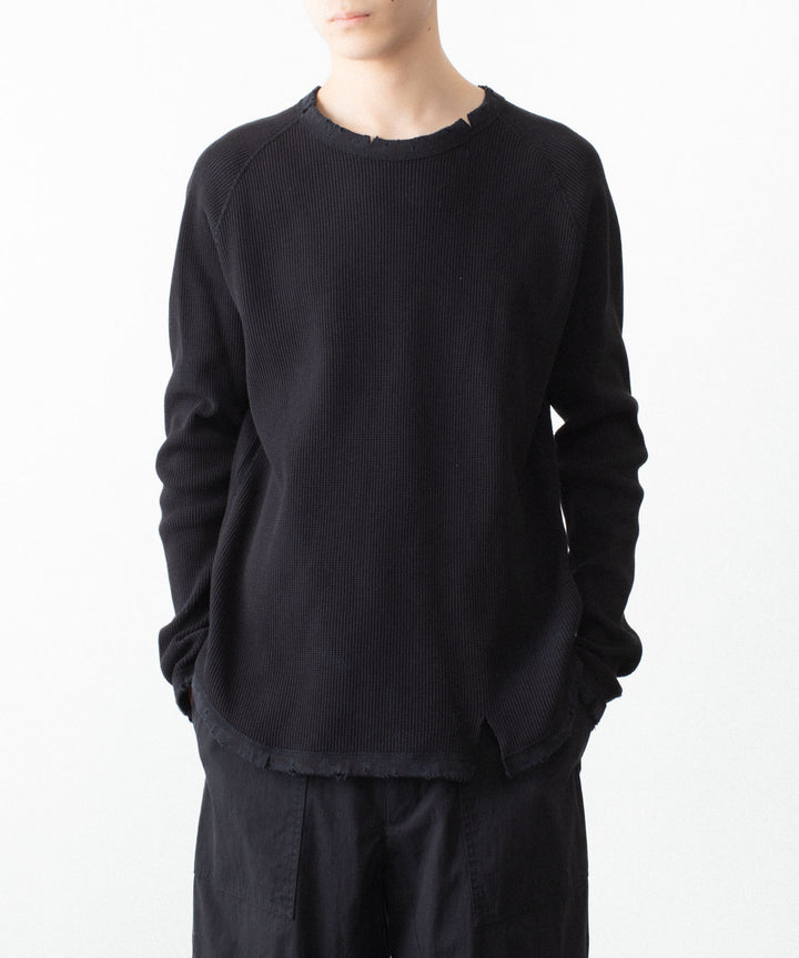 VEIN ヴェインの30//2 WAFFLE RAGLAN L/S TEE - BLACKの公式通販サイトsession福岡セレクトショップ