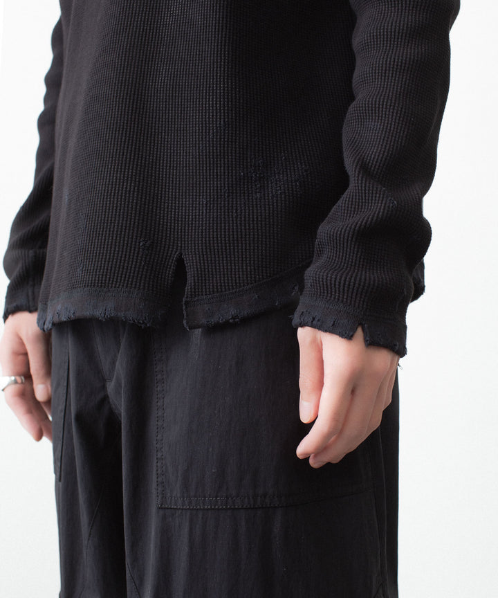 VEIN ヴェインの30//2 WAFFLE RAGLAN L/S TEE - BLACKの公式通販サイトsession福岡セレクトショップ