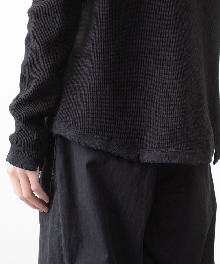 VEIN ヴェインの30//2 WAFFLE RAGLAN L/S TEE - BLACKの公式通販サイトsession福岡セレクトショップ