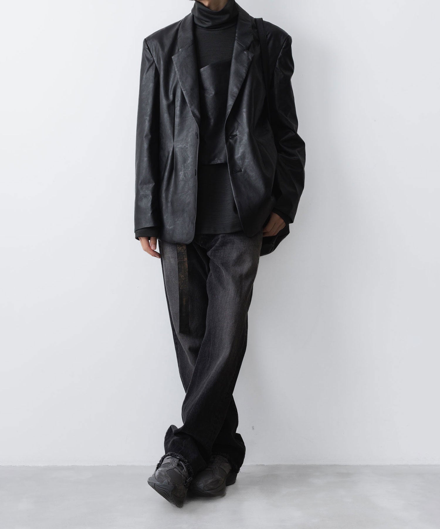 VEIN ヴェインのSYNTHETIC LEATHER 2B JKT - BLACK の公式通販サイトsession福岡セレクトショップ