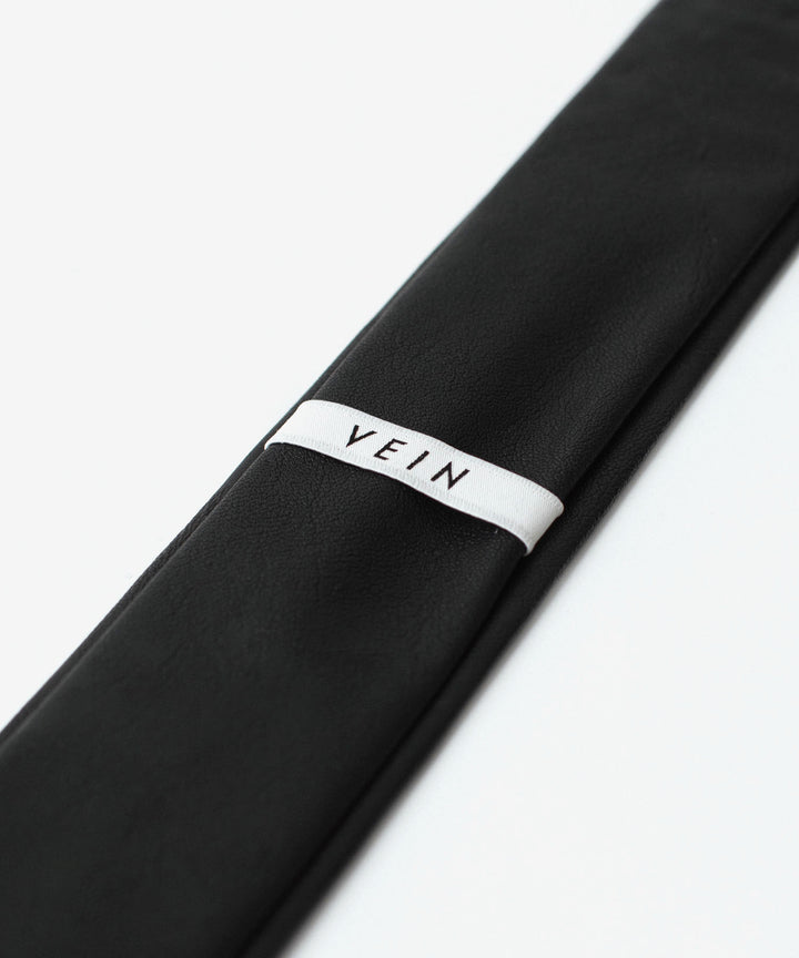 VEIN ヴェインのSYNTHETIC LEATHER NARROW TIE - BLACKの公式通販サイトsession福岡セレクトショップ