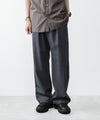 【 VEIN 】3/60 HIGH TWIST WOOL TRO EASY TROUSERS - D.GRAY