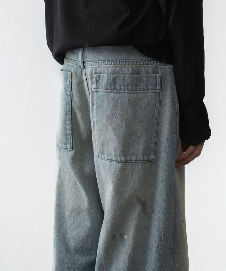 VEIN ヴェインの11OZ DENIM CUT OFF BAGGY JEANS - L.NAVYの公式通販サイトsession福岡セレクトショップ