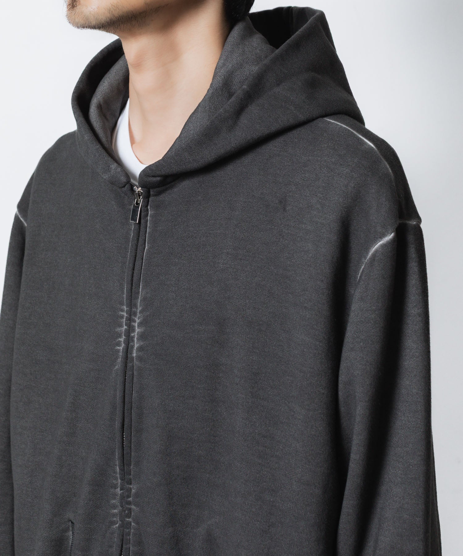 VEIN ヴェインのJUMBERCA TERRY COLD DYED ZIP UP HOODIE - GRAYの公式通販サイトsession福岡セレクトショップ