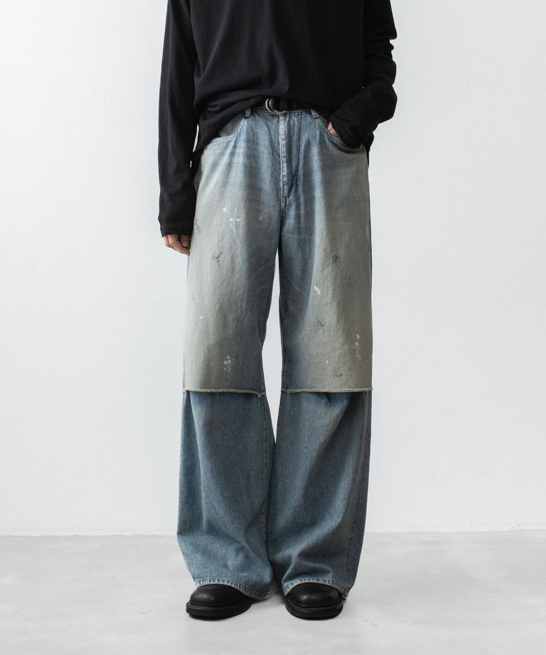 VEIN ヴェインの11OZ DENIM CUT OFF BAGGY JEANS - L.NAVYの公式通販サイトsession福岡セレクトショップ