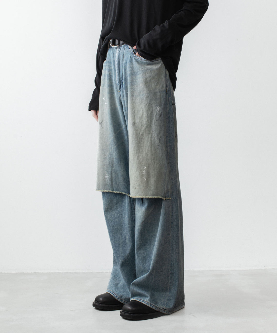VEIN ヴェインの11OZ DENIM CUT OFF BAGGY JEANS - L.NAVYの公式通販サイトsession福岡セレクトショップ