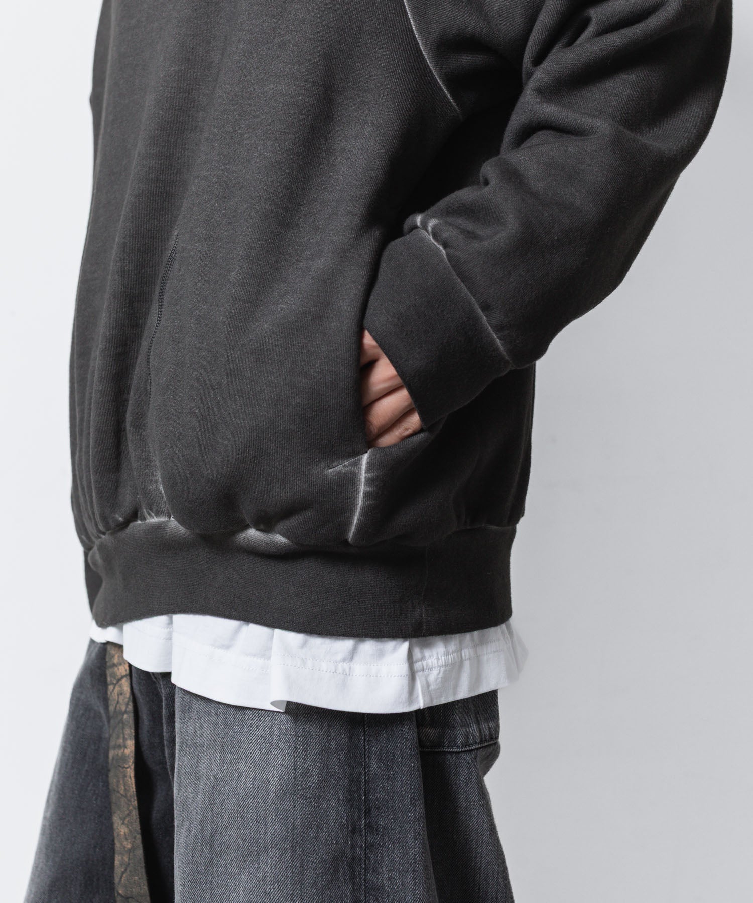 VEIN ヴェインのJUMBERCA TERRY COLD DYED SLIT HOODIE - GRAYの公式通販サイトsession福岡セレクトショップ