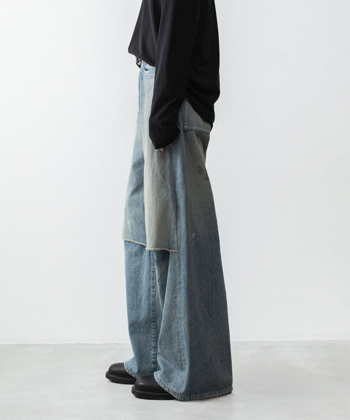 VEIN ヴェインの11OZ DENIM CUT OFF BAGGY JEANS - L.NAVYの公式通販サイトsession福岡セレクトショップ
